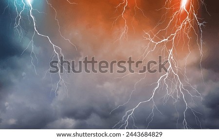 Lightning, thunder cloud dark cloudy sky