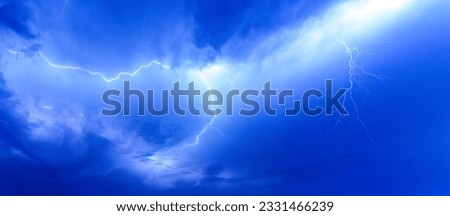Lightning and thunderstorm at night