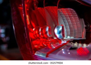 Lights car close up