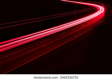 lights of cars driving at night. long exposure