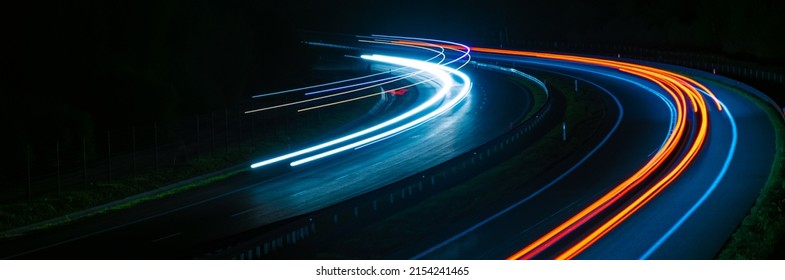 lights of cars with night. long exposure - Shutterstock ID 2154241465