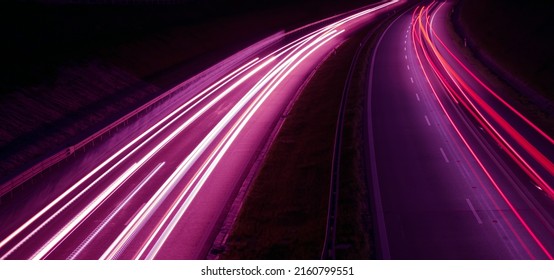 lights of cars with night. long exposure - Shutterstock ID 2160799551