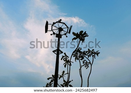 lights and CCTV installed on poles close to the plants.