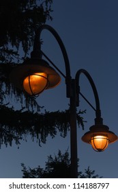 Lights during sunset
