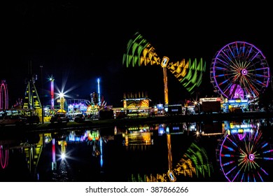 Lights At The Fair With A Little Reflections/ County Fair Night Lights / Beauty At The Fair