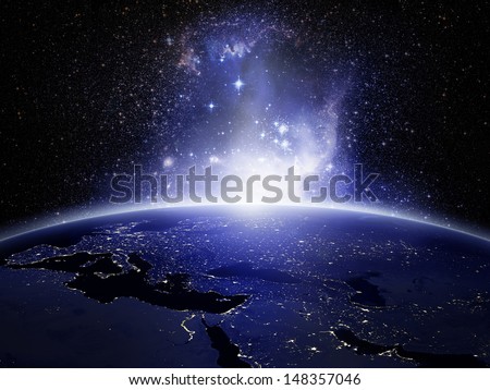 Lights on Earth (Elements of this image furnished by NASA)