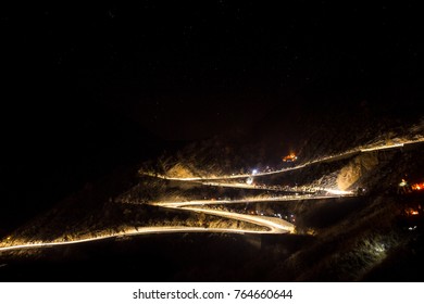 lights of a rally race on the road - Shutterstock ID 764660644