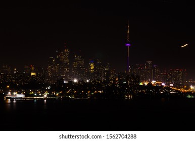 Lights Of Toronto Buildings At Night Time