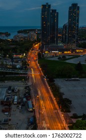 Lights Of Toronto Buildings At Night Time