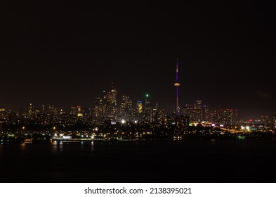 Lights Of Toronto Buildings At Night Time