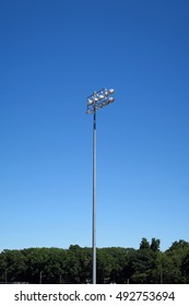 Lights At Typical American High School Football Stadium