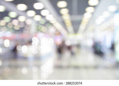 Lights Of Waiting Room In Airport Out Of Focus  - Bokeh Background