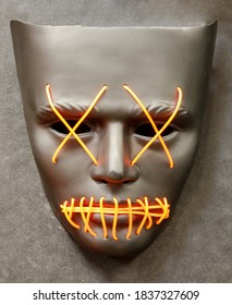 Light-Up El Wire X Eyes Mask Isolated