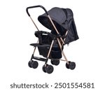 Lightweight Black Baby Stroller with Adjustable Canopy, features a foldable baby stroller with a sleek black design and an adjustable canopy for added protection.