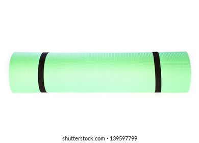 Lightweight Foam Yoga Mat Roll  On White Background