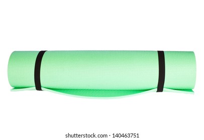 Lightweight Foam Yoga Mat Roll Isolated On White