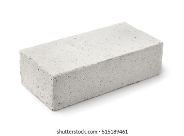 Lightweight Foamed Gypsum Block Isolated On White