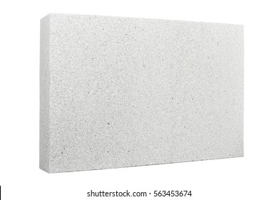 Lightweight Foamed Gypsum Block Isolated On White