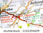Ligonier. Pennsylvania. USA on a map