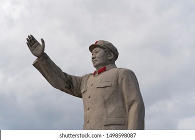 Lijiang, Yunnan, China - August 8, 2019: Monument of Mao Zedong in Lijiang.