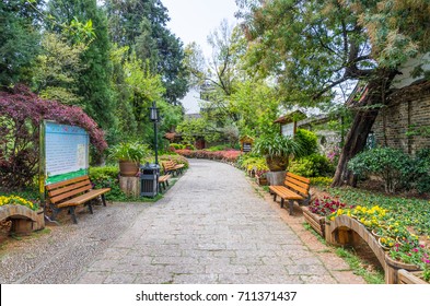 Lijiang,China - April 11,2017 : Landscape View Of The Jade Spring Park, Also Named Heilongtan Park, It Is Located At The Foot Of Elephant Hill,Lijiang China.