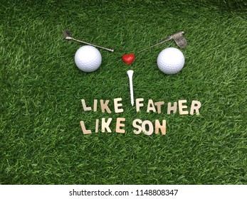Like father Like son are on green grass