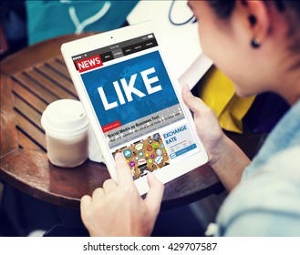 Like Share Social Media News Feed Concept