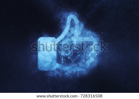 Like sign, Like symbol. Abstract night sky background