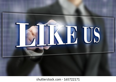 Like us button on virtual screen. - Powered by Shutterstock