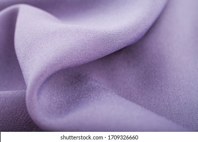 Lilac Cloth Fabric Texture. Beautiful Draperies