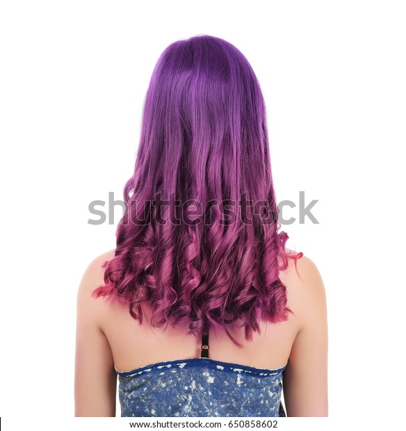 Lilac Color Trendy Hairstyle Ideas Young Royalty Free Stock Image