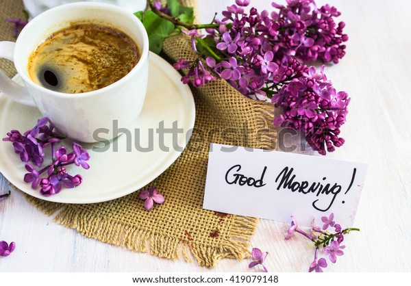 Lilac Flowers Cup Coffee Good Morning : à¸ à¸²à¸žà¸ªà¸•à¹‡à¸­à¸  (à¹ à¸ à¹‰à¹„à¸‚à¸•à¸­à¸™à¸™à¸µà¹‰) 419079148