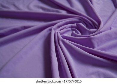 Lilac Lycra Fabric, Wavy Drapery.