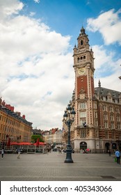 LILLE, FRANCE - JUNE 15: Busy Street In Lille Downtown In Sunny Summer Day In June 15,2015