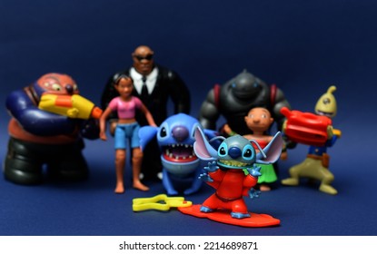 Lilo And Stitch Action Figures By  McDonald's Happy Meal Toys In 2002.