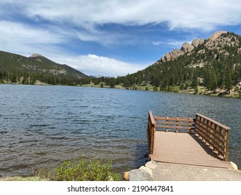 Lily Lake Fishing Dock In Rocky Mountain National Park, Colorado