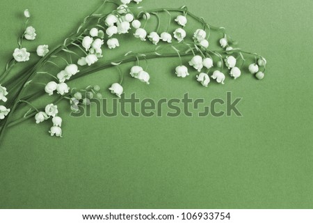 Lily of the valley on blue background
