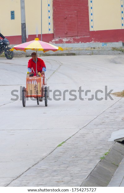 Lima, Lima / Peru - 01.05.2020: Ice cream vendor\
touring the city