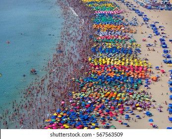 LIMA, PERU: Aerial View Of Agua Dulce Beach.