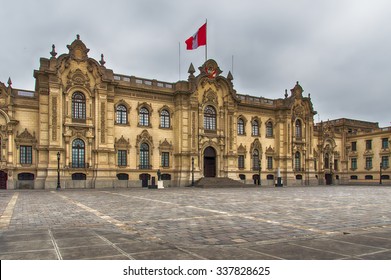 Lima, Peru: Government Palace , Residence of the President ,known as House of Pizarro in the Historic Centre of Lima, Unesco World Heritage Site, - Shutterstock ID 337828625