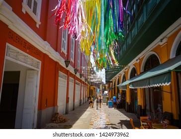 Lima, Peru - March 10, 2019: Colorful Buildings And Street Art At The Callao Monumental 