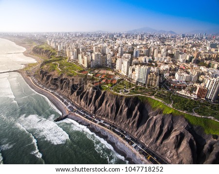 LIMA, PERU: Panoramic view of Lima from Miraflores.