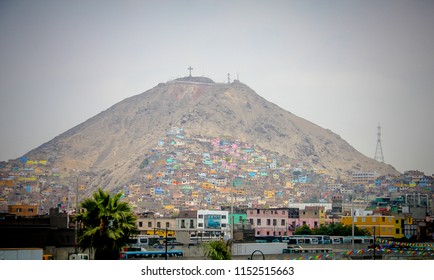 Lima, Peru - September 22, 2017: Photograph Of Cerro San Cristóbal Seen From The Rímac District.