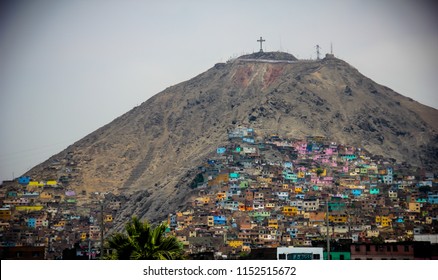 Lima, Peru - September 22, 2017: Photograph Of Cerro San Cristóbal Seen From The Rímac District.