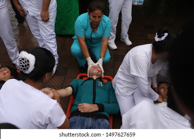 LIMA/Peru, May 31 2019, Earthquake Drill In Miraflores District Of Lima