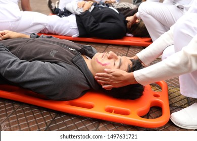 LIMA/Peru, May 31 2019, Earthquake Drill In Miraflores District Of Lima