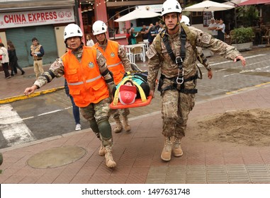 LIMA/Peru, May 31 2019, Earthquake Drill In Miraflores District Of Lima