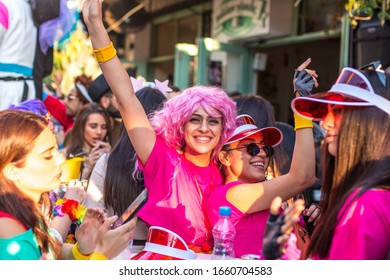 Limassol, Cyprus - March 2020: Limassol Carnival 2020 Party People