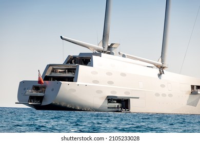 Limassol, Cyprus - October 26, 2021: Sailing Yach A Owned By Russian Billionaire Andrey Melnichenko