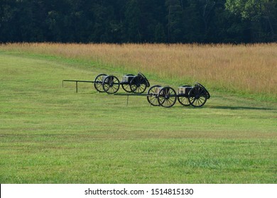 Limbers And Caissons At Manassas, The First Battle Of The Bull Run.